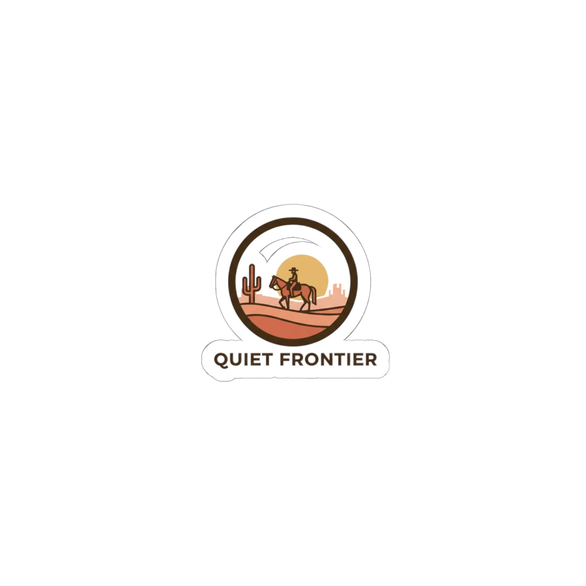 Quiet Frontier Cowboy Chic Sticker | minimalist desert sunset, western décor