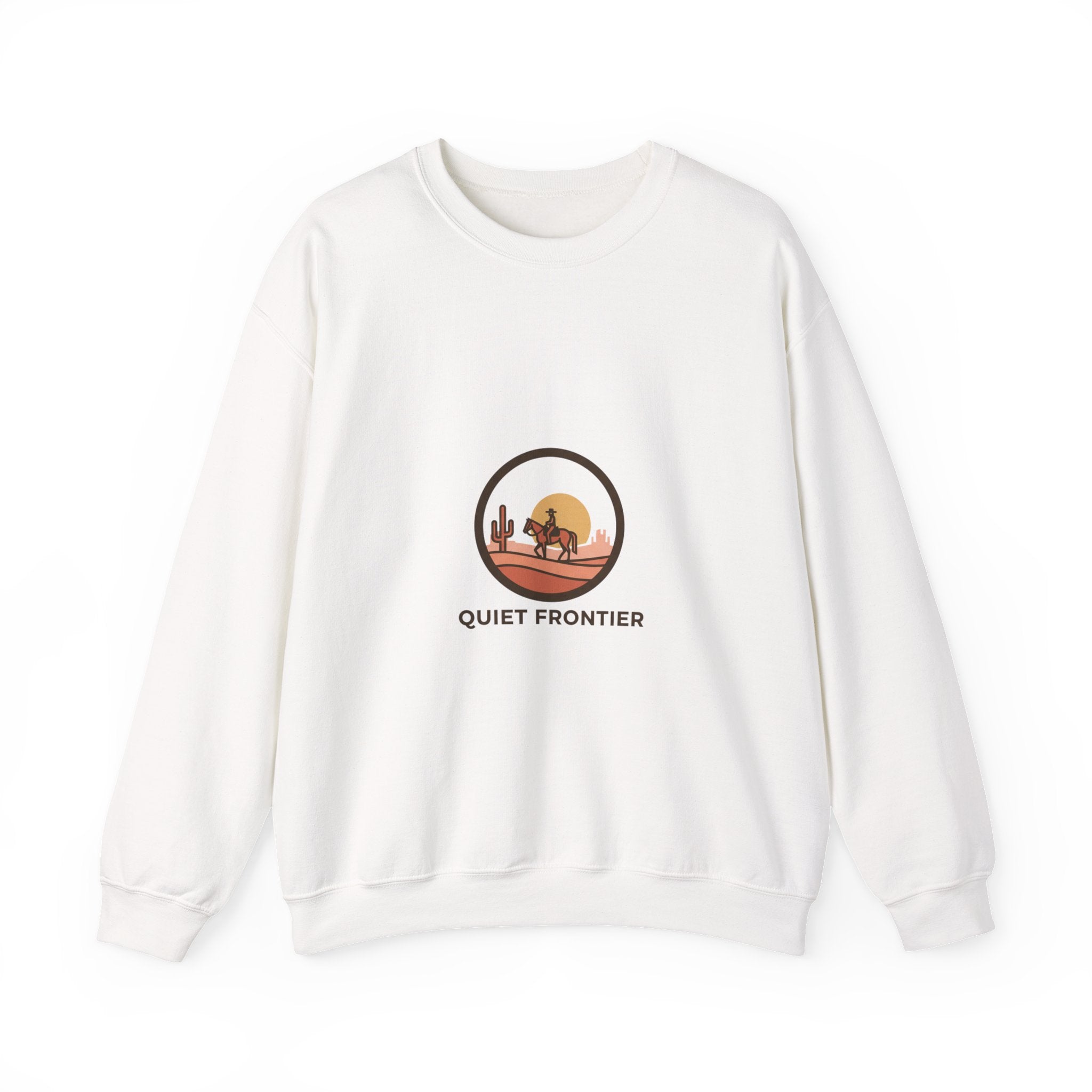 Quiet Frontier Crewneck Sweatshirt | Cowboy Chic, Desert Sunset Minimalist