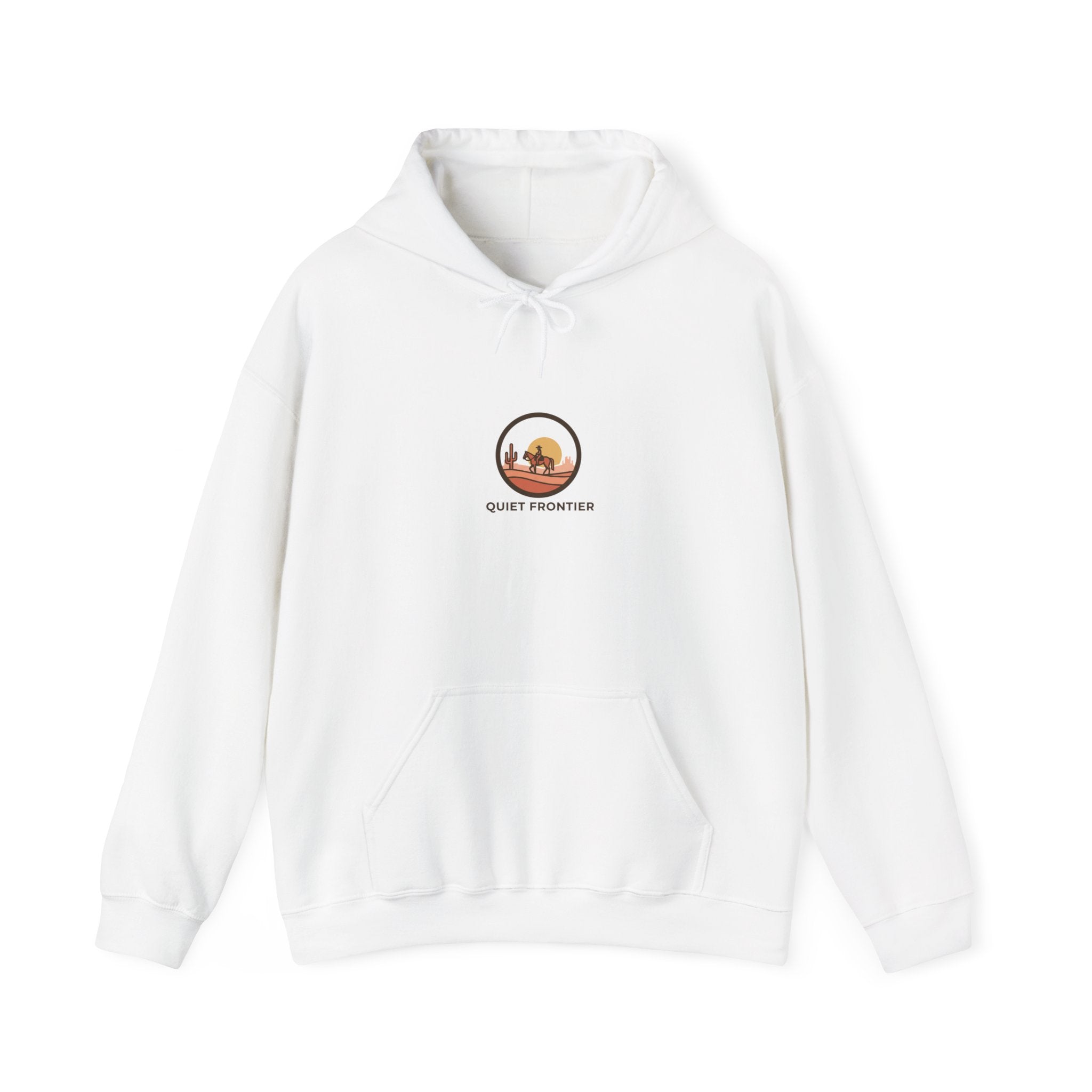 Quiet Frontier Hoodie | cowboy chic, minimalist mesa desert sunset