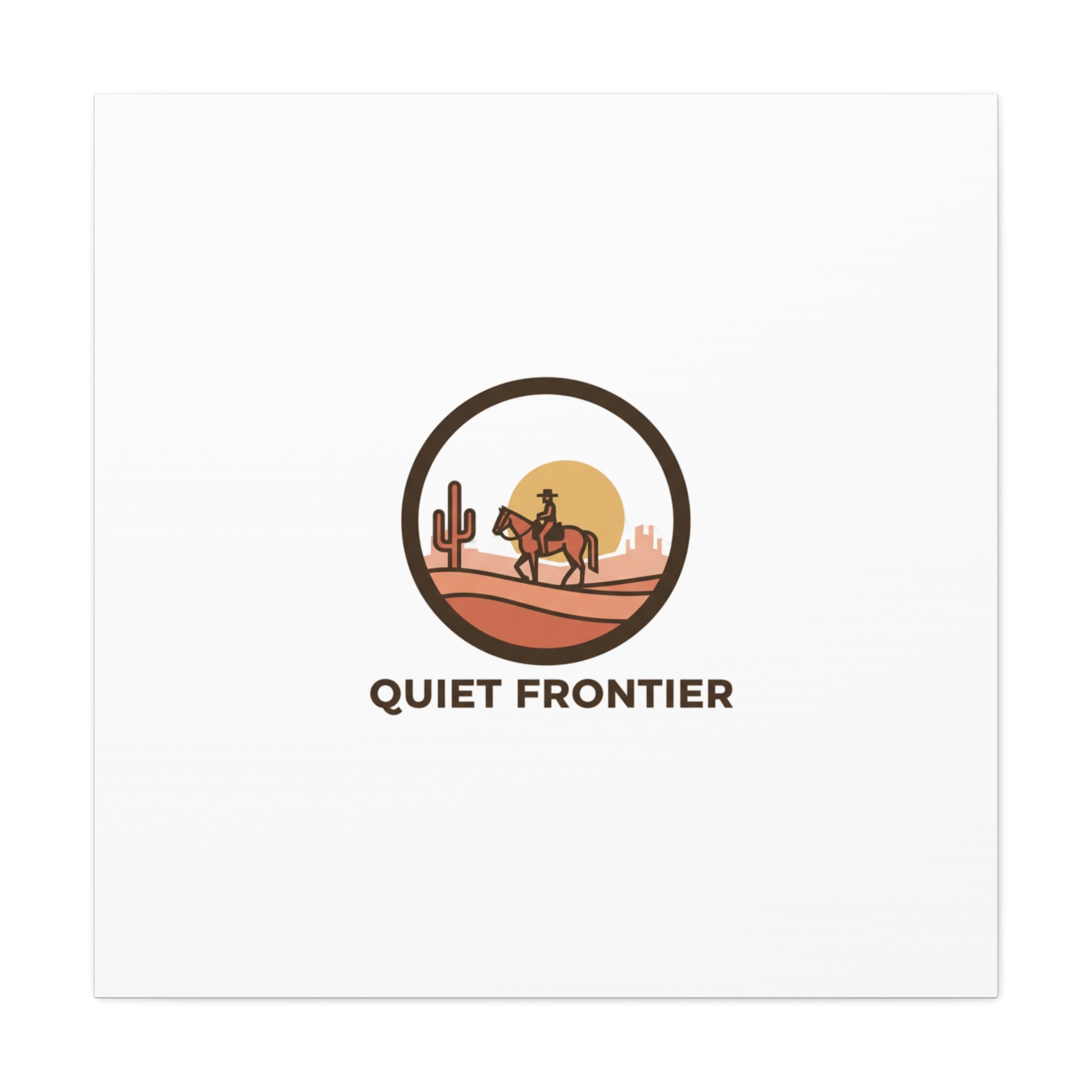 Quiet Frontier Canvas, western décor minimalist mesa, desert sunset print