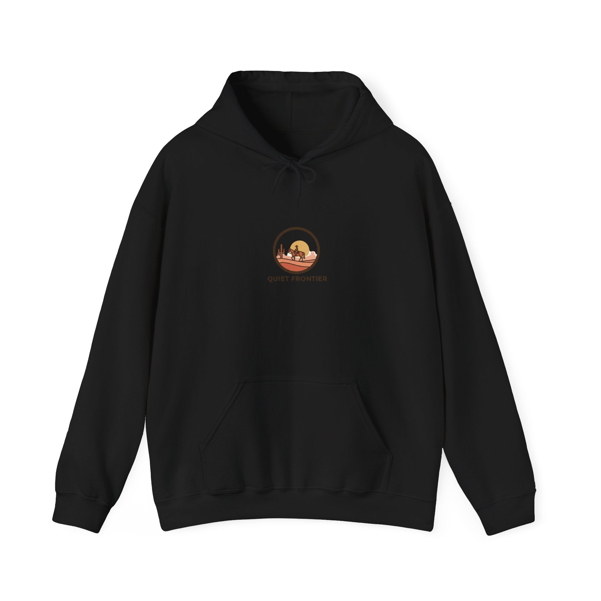 Quiet Frontier Hoodie | cowboy chic, minimalist mesa desert sunset