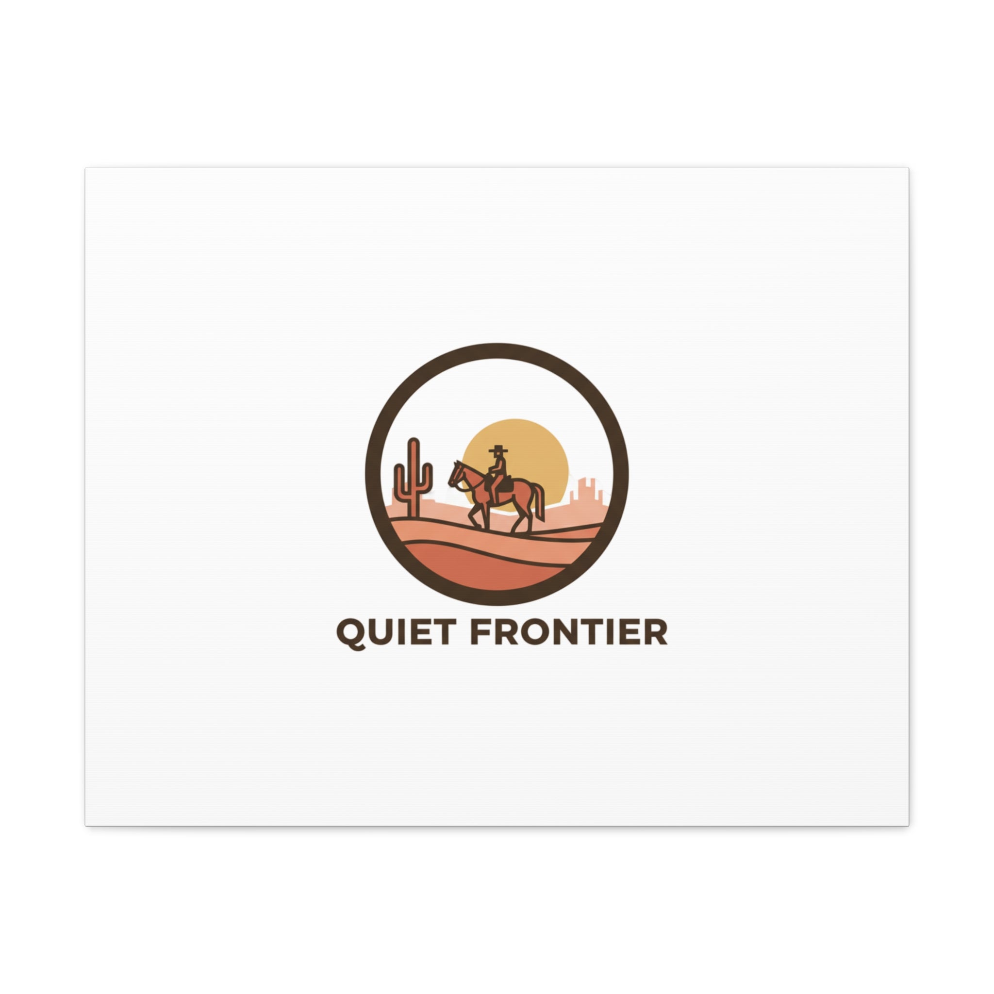 Quiet Frontier Canvas, western décor minimalist mesa, desert sunset print
