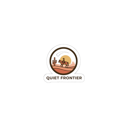 Quiet Frontier Cowboy Chic Sticker | minimalist desert sunset, western décor